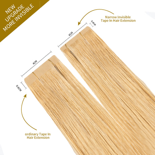 Comparison of Narrow Mini Tape In Hair Extensions vs Ordinary Tape In Extensions (#27) 