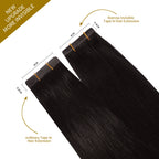 Comparison of Narrow Mini Tape In Hair Extensions vs Ordinary Tape In Extensions (#1B) Natural Black
