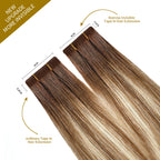 Comparison of Narrow Mini Tape In Hair Extensions vs Ordinary Tape In Extensions  (#P6/613/T4)