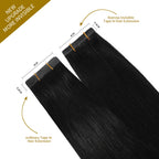 Comparison of Narrow Mini Tape In Hair Extensions vs Ordinary Tape In Extensions (#1) Jet Black