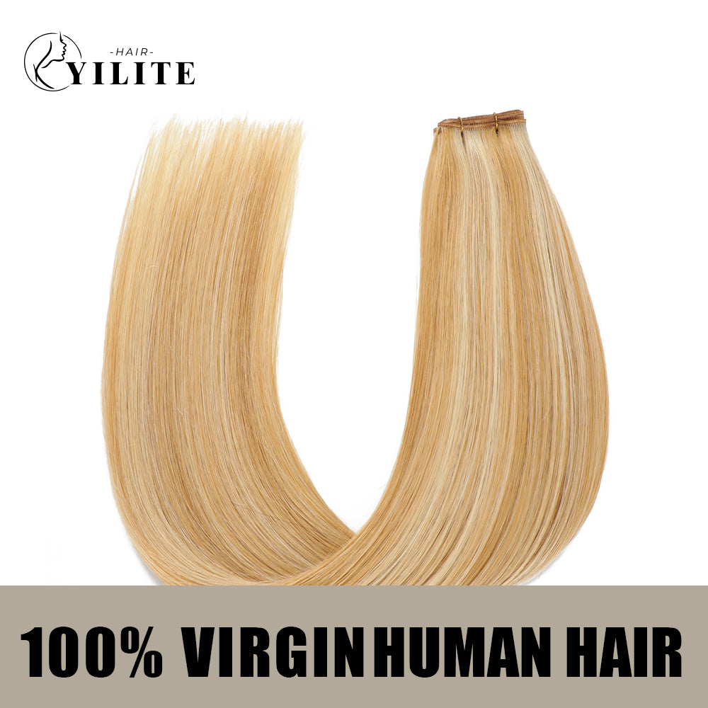 (#P27/613) Strawberry Blonde Bleach Blonde Genius Weft Virgin Human Hair