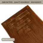 Seamless Clip Ins 7Pcs with Close-up of Clips (#33) Dark Auburn