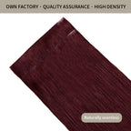 Front View of 2 Seamless Clip In Hair Pads (#99J) Burgundy