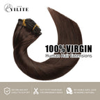Virgin Human Hair (#2) Darkest Brown Classic Clip Ins