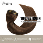 Virgin Human Hair (#4) Chocolate Brown Classic Clip Ins