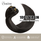 Virgin Human Hair (#1B) Natural Black Classic Clip Ins