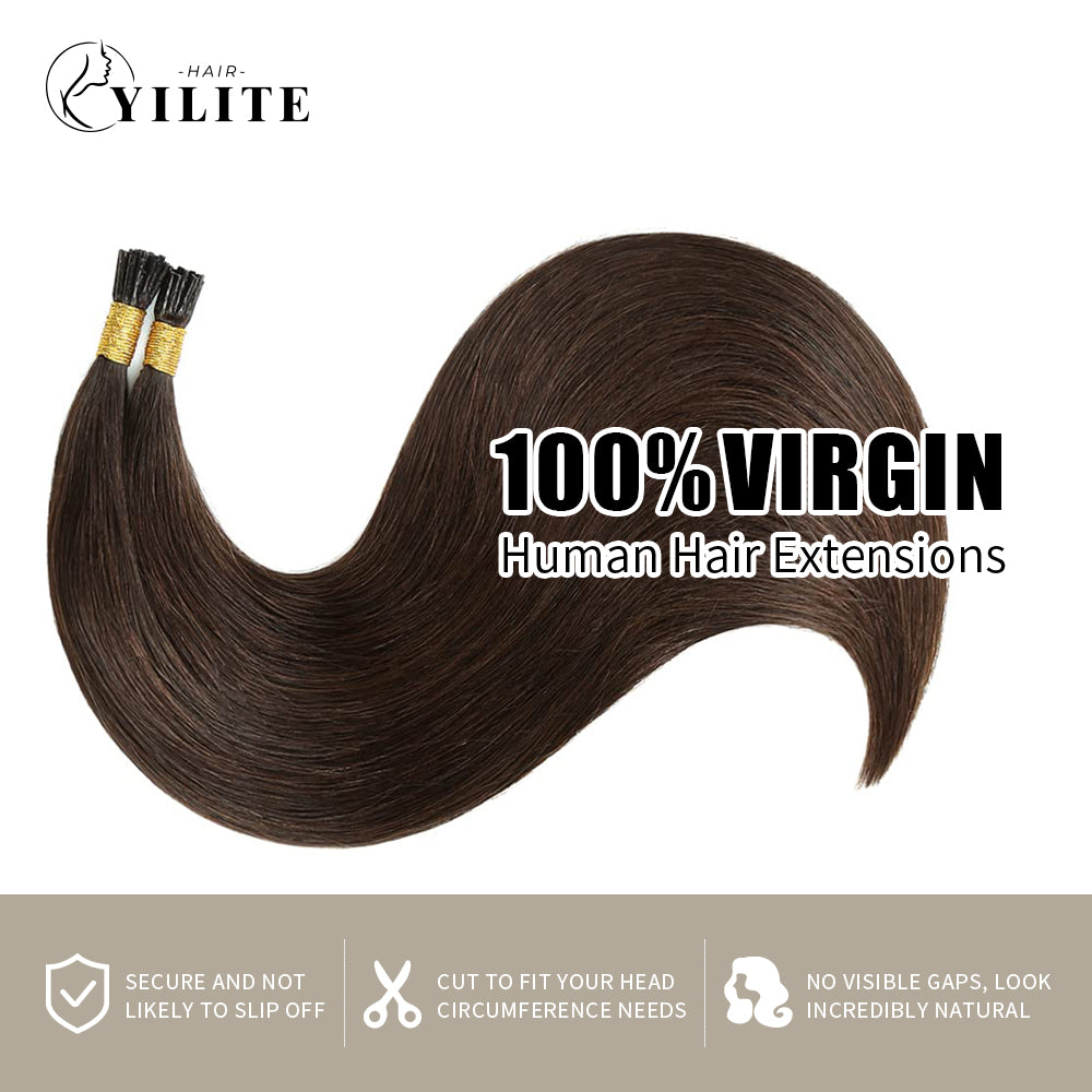 (#2) Darkest Brown U Tip Hair Extensions 100% Virgin Human Hair 