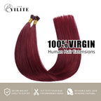 (#99J) Burgundy I Tip Extensions 100% Virgin Human Hair 