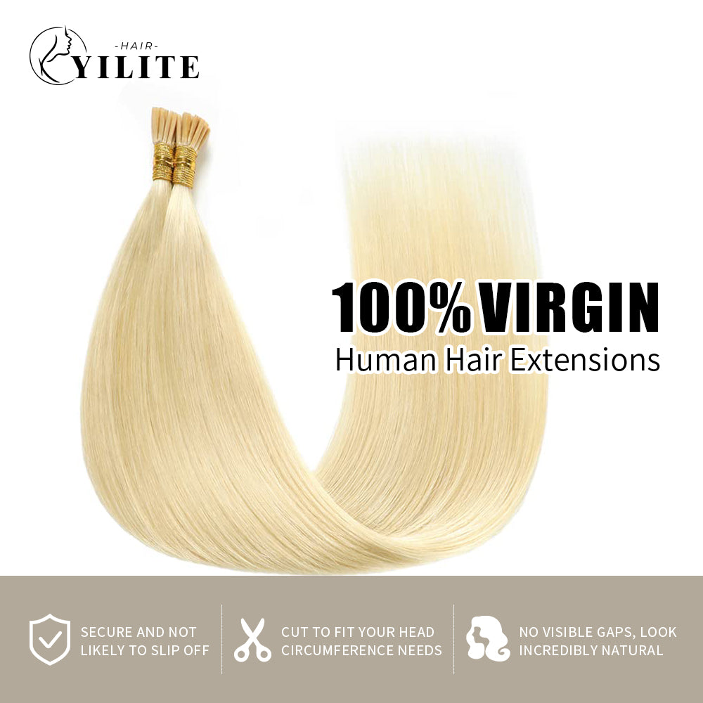 (#60) Platinum Blonde I Tip Extensions 100% Virgin Human Hair 