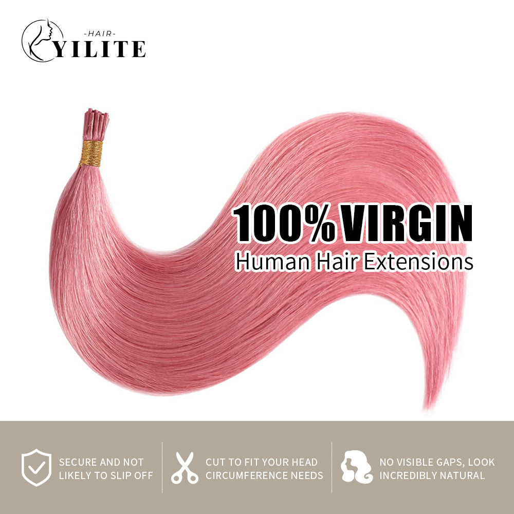 Hot Pink I Tip Extensions 100% Virgin Human Hair 