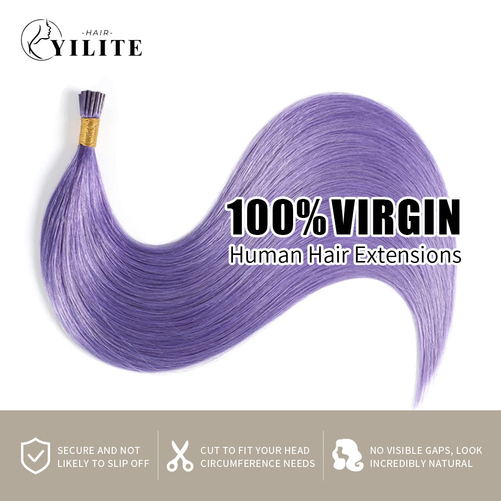 Rose Purple I Tip Extensions 100% Virgin Human Hair