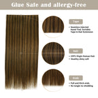 Details of (#P2/6) Darkest Brown Balayage Tape Weft: Seamless Tape, Virgin Hair, Thick Ends