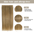 Details of (#P4/27) Tape Weft Hair Extensions: Seamless Tape, Virgin Hair, Thick Ends