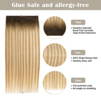 Details of (#T2/P18/60) Tape Weft Hair Extensions: Seamless Tape, Virgin Hair, Thick Ends