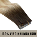 YiliteVip (#T2/P18/613) Darkest Brown with Blonde Balayage Invisible Tape In Extensions 20Pcs