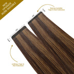 YiliteVip (#P2/6) Darkest Brown Chestnut Balayage Mini Tape In Hair Extensions 20Pcs