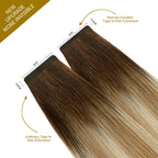 YiliteVip (#T2/P18/60) Darkest Brown with Ash Blonde Balayage Mini Tape In Hair Extensions 20Pcs