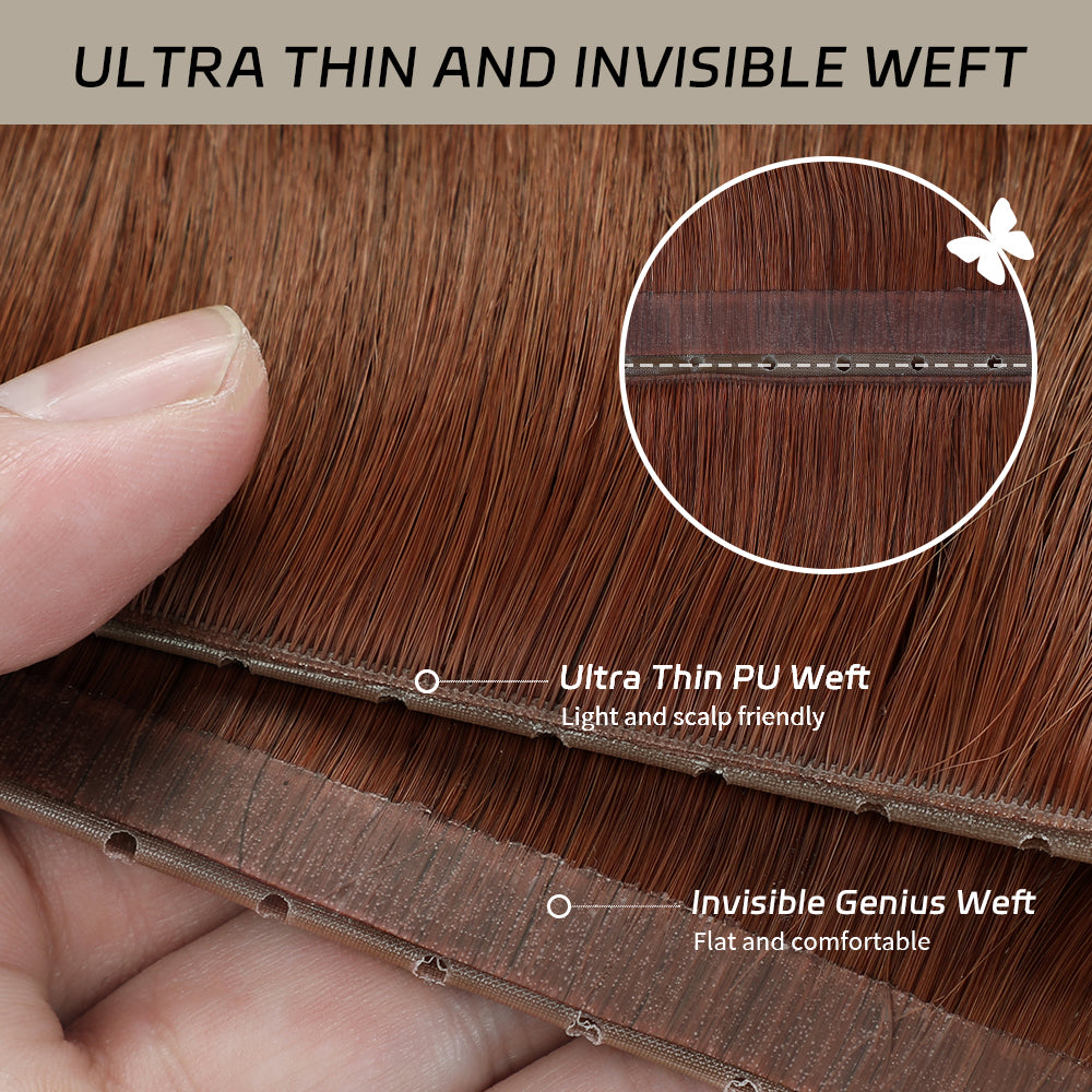 YiliteVip (#33) Dark Auburn Butterfly Weft Hair Extensions