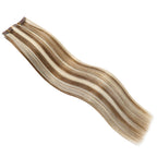 YiliteVip (#P8/60) Light Brown with Blonde Balayage Seamless Clip Ins 7Pcs