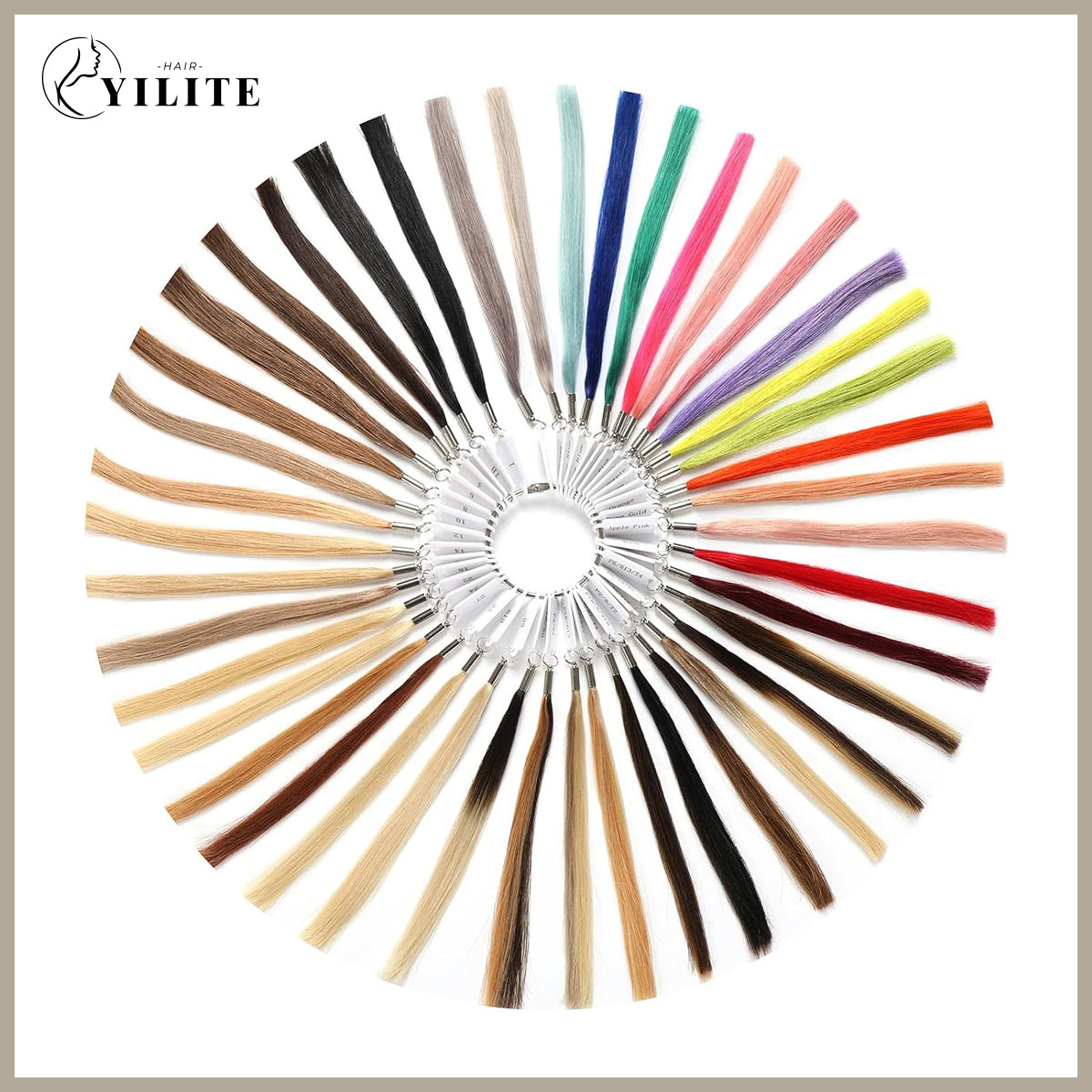YiliteVip Hair Color Ring Real Human Hair 8 Inches 43 Shades