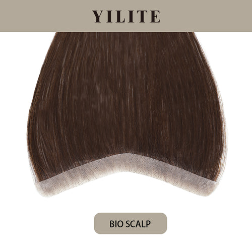 Bio Scalp invisible seamless hair patch with skin-like base (#2 Darkest Brown）