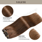 (#4) Chocolate Brown Classic Clip Ins with salon quality and hair ends 