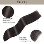 (#1B) Natural Black Classic Clip Ins with salon quality and hair ends 