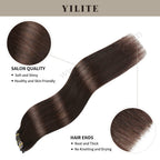 Close-up of (#2) Darkest Brown Classic Clip Ins
