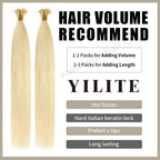 (#613) Bleach Blonde U Tip Hair Extensions with Hair Volume Recommend