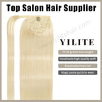 (#60) Ponytail Extension with Handmade Weft, Breathable Inner Net, and Quick-Wear Design