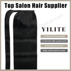 (#1B) Ponytail Extension with Handmade Weft, Breathable Inner Net, and Quick-Wear Design