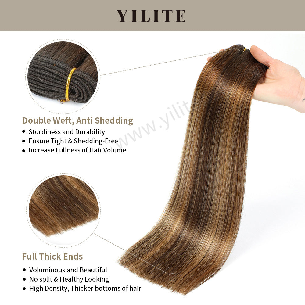(#P4/27/T4) Double Weft Extensions: Anti-Shedding, High-Density with Thick Ends