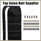 (#1) Ponytail Extension with Handmade Weft, Breathable Inner Net, and Quick-Wear Design
