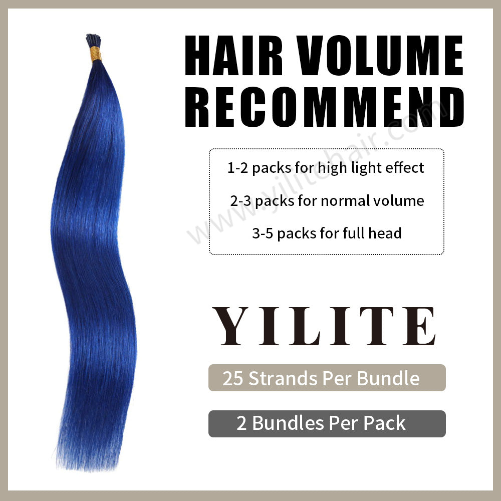 Blue I Tip Extensions with Hair Volume Recommend  