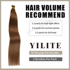 (#6) Chestnut Brown I Tip Extensions with Hair Volume Recommend 