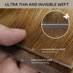 YiliteVip (#T8/60) Light Brown to Platinum Blonde Butterfly Weft Hair Extensions