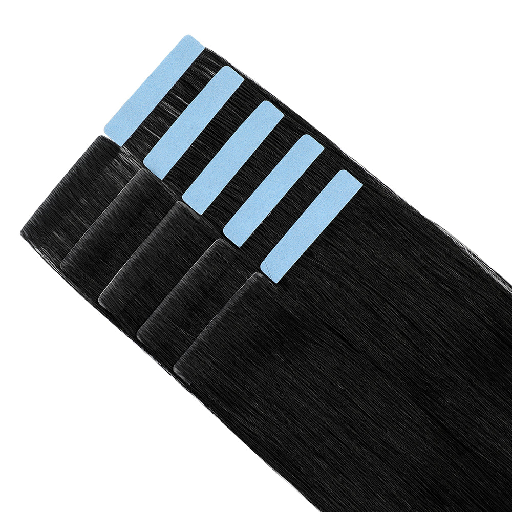 YiliteVip (#1) Jet Black Invisible Tape In Extensions 20Pcs