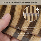 YiliteVip (#P4/27) Caramel Blonde Balayage Butterfly Weft Hair Extensions