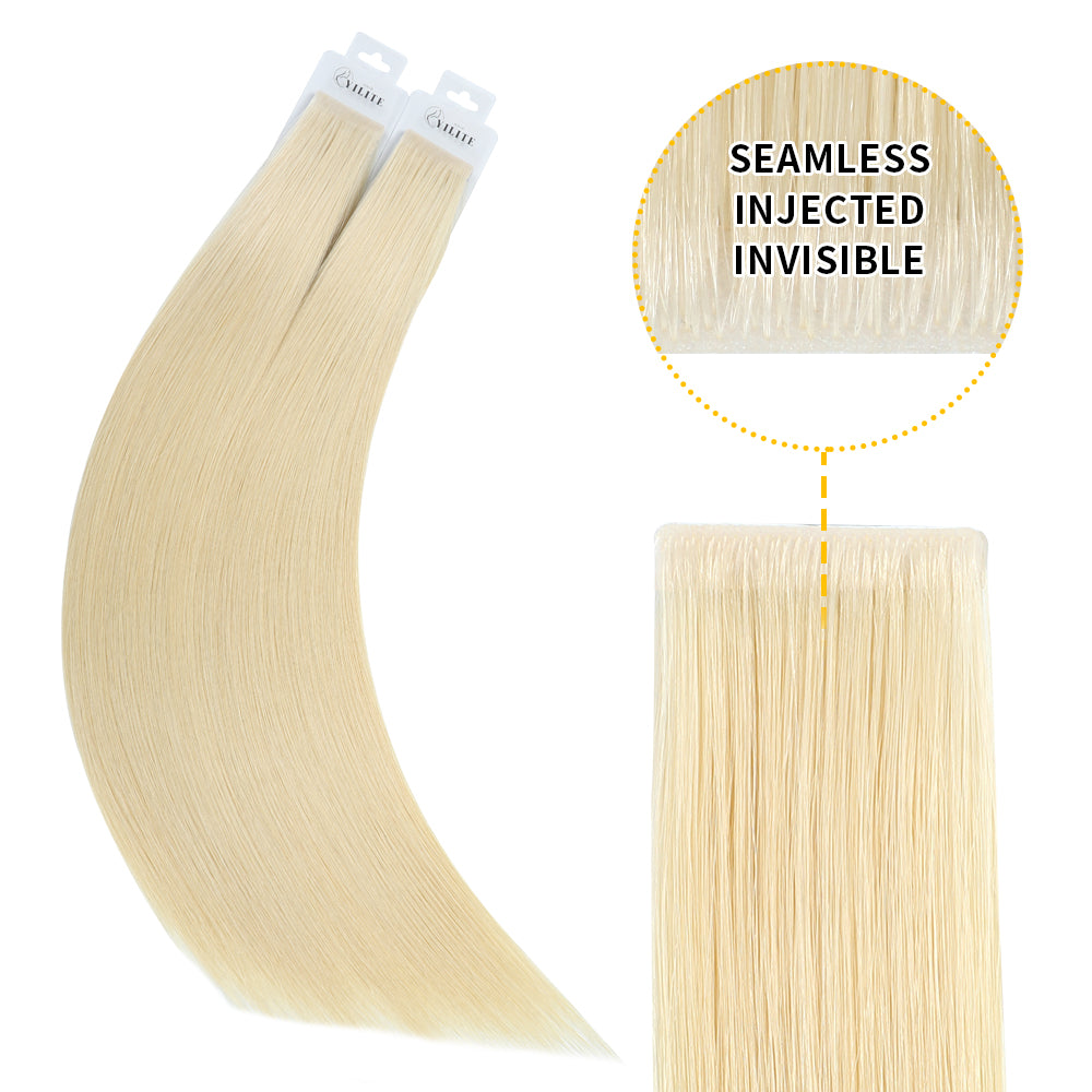 YiliteVip (#60) Platinum Blonde Invisible Tape In Extensions 20Pcs