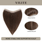 seamless hair patch with natural hairline and healthy, shiny, soft hair (#2)