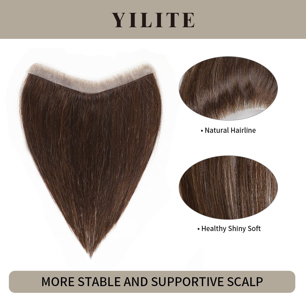 seamless hair patch with natural hairline and healthy, shiny, soft hair (#2)