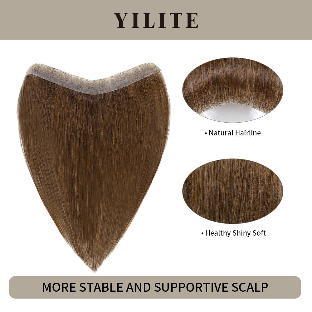 seamless hair patch with natural hairline and healthy, shiny, soft hair (#4)