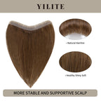 seamless hair patch with natural hairline and healthy, shiny, soft hair (#4)