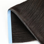 Zoomed View of (#1B) Natural Black Tape Weft Hair Extensions