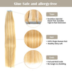 YiliteVip (#P27/613) Strawberry Blonde Bleach Blonde Invisible Tape In Extensions 20Pcs