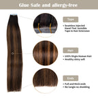 YiliteVip (#P1B/6/T1B) Natural Black Balayage Invisible Tape In Extensions 20Pcs