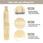 YiliteVip (#613) Bleach Blonde Invisible Tape In Extensions 20Pcs