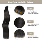 YiliteVip (#1) Jet Black Invisible Tape In Extensions 20Pcs