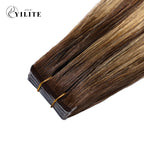 Close-up of (#P4/27/T4) Narrow Mini Tape In Hair Extensions 