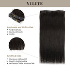 (#1B) Natural Black Genius Weft with Thin Handmade Top and Full Thick Ends